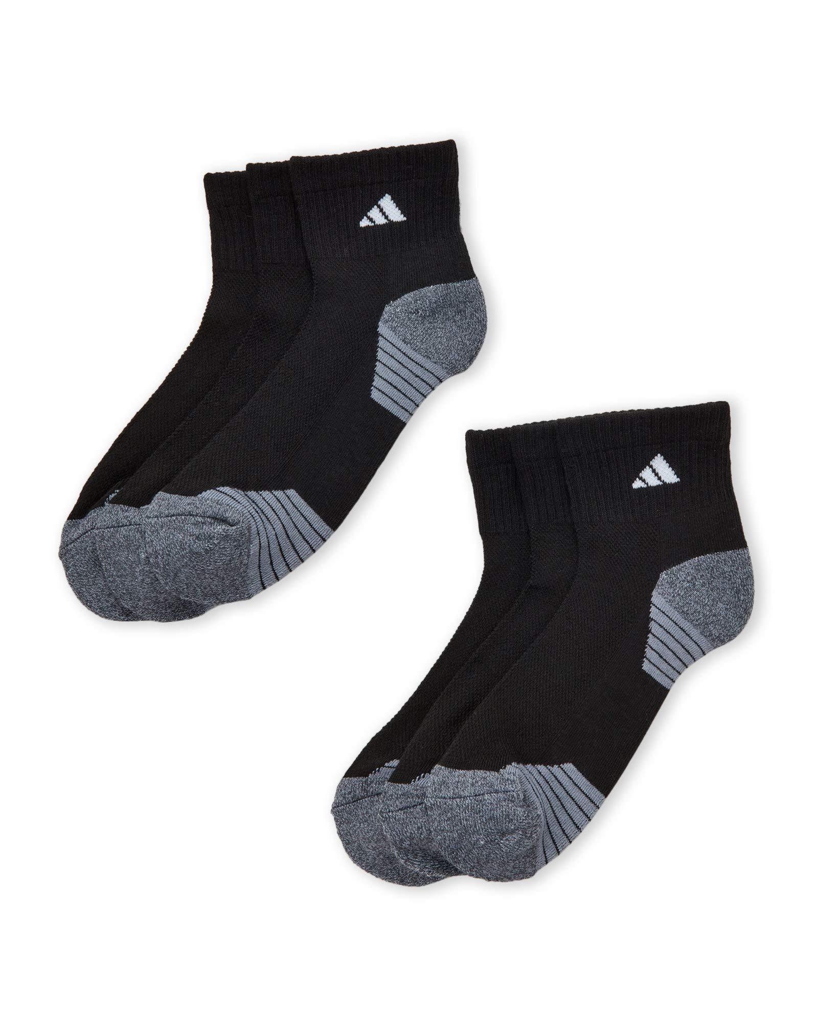 Adidas Men's Athletic Moisture Wicking Cushioned Quarter-Cut Socks 6-Pack/ 6-Pair (Shoe Size 6-12)
