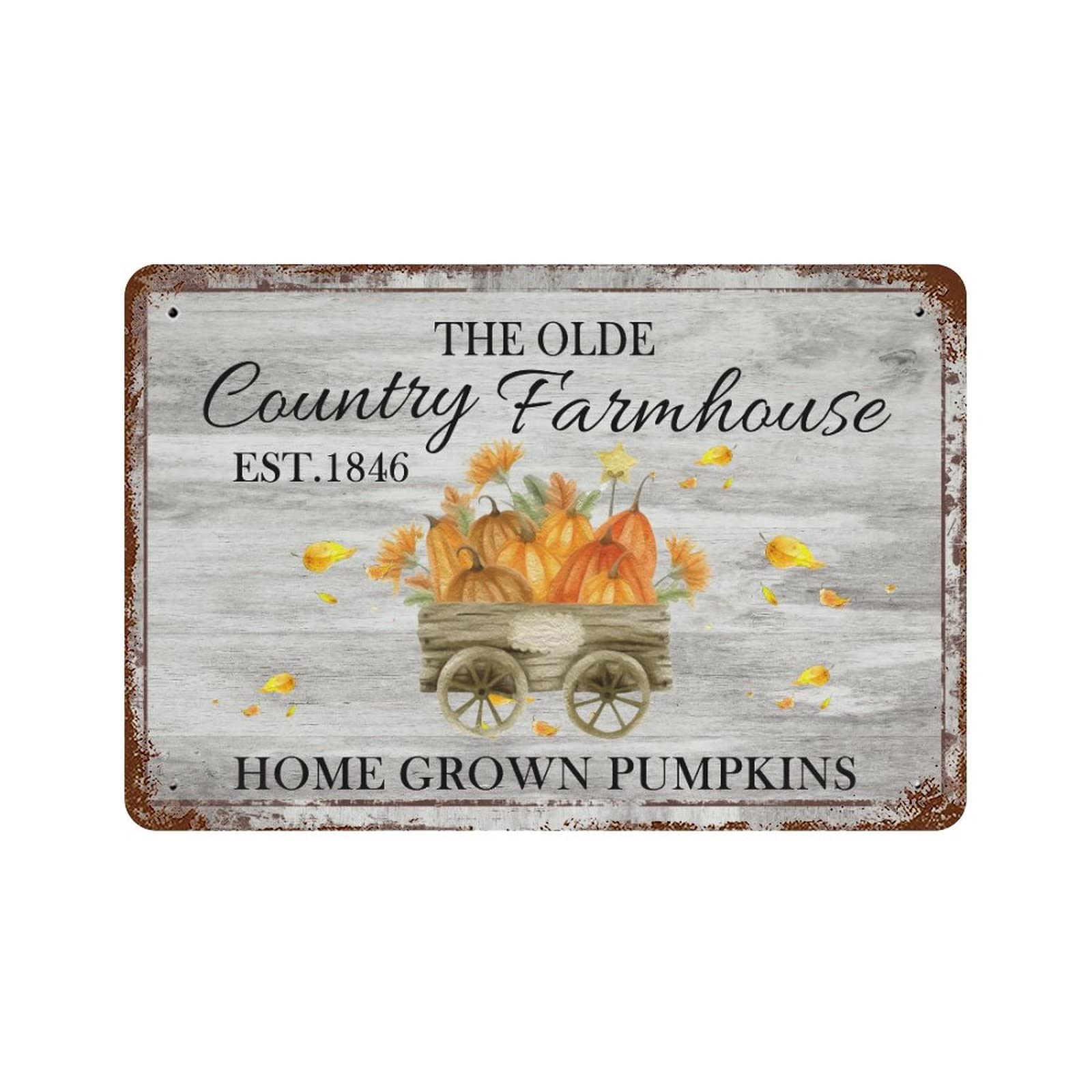 Panneau de citrouilles Happy Fall rustique automne maison 30x45cm