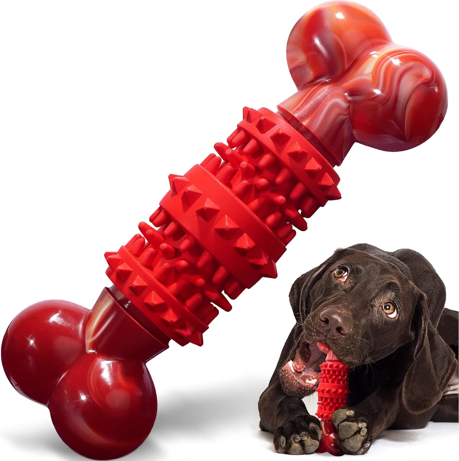 Tough Dog Toys for Large Dogs Aggressive Chewers, Taporse Dog Chew Toys for Aggressive Chewer Medium Breed, Durable Rubber Dog Toy for Puppy Teething Chew, Nylon Bone Heavy Duty Dog Toy : Pet Supplies