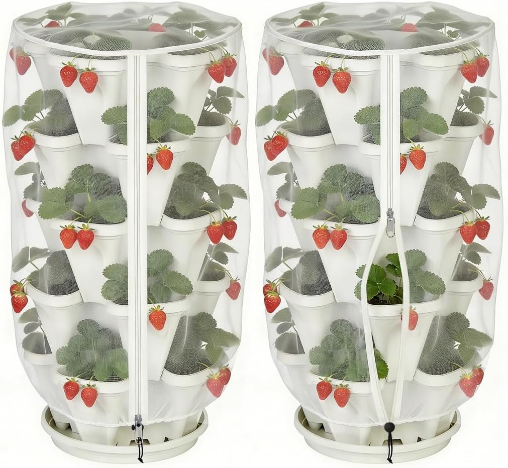 Amazon.com : 2 Pcs Vertical Plant Pot Insect Netting with Zipper, 39 ...