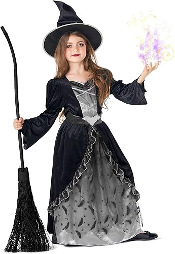 Morph Costumes Dark Witch Costume Kids Witch Costumes For Girls Costume Witch Outfit Kids Halloween Witch Costumes Girls