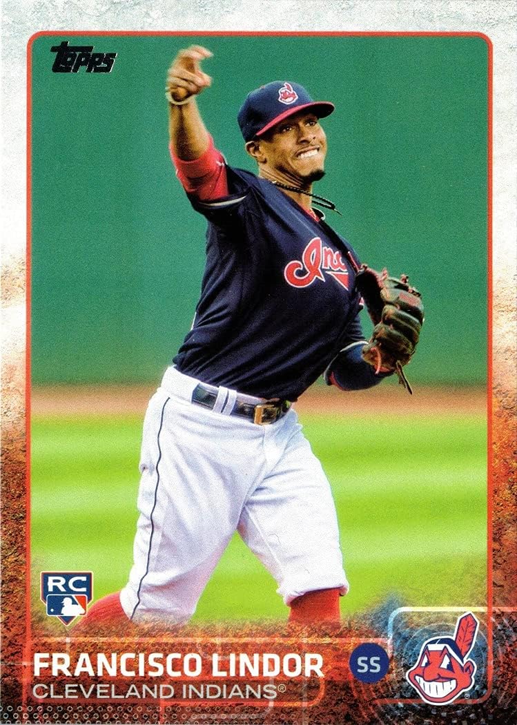 2015 Topps Update #US82 Francisco Lindor Baseball Rookie Card in Protective Display Case