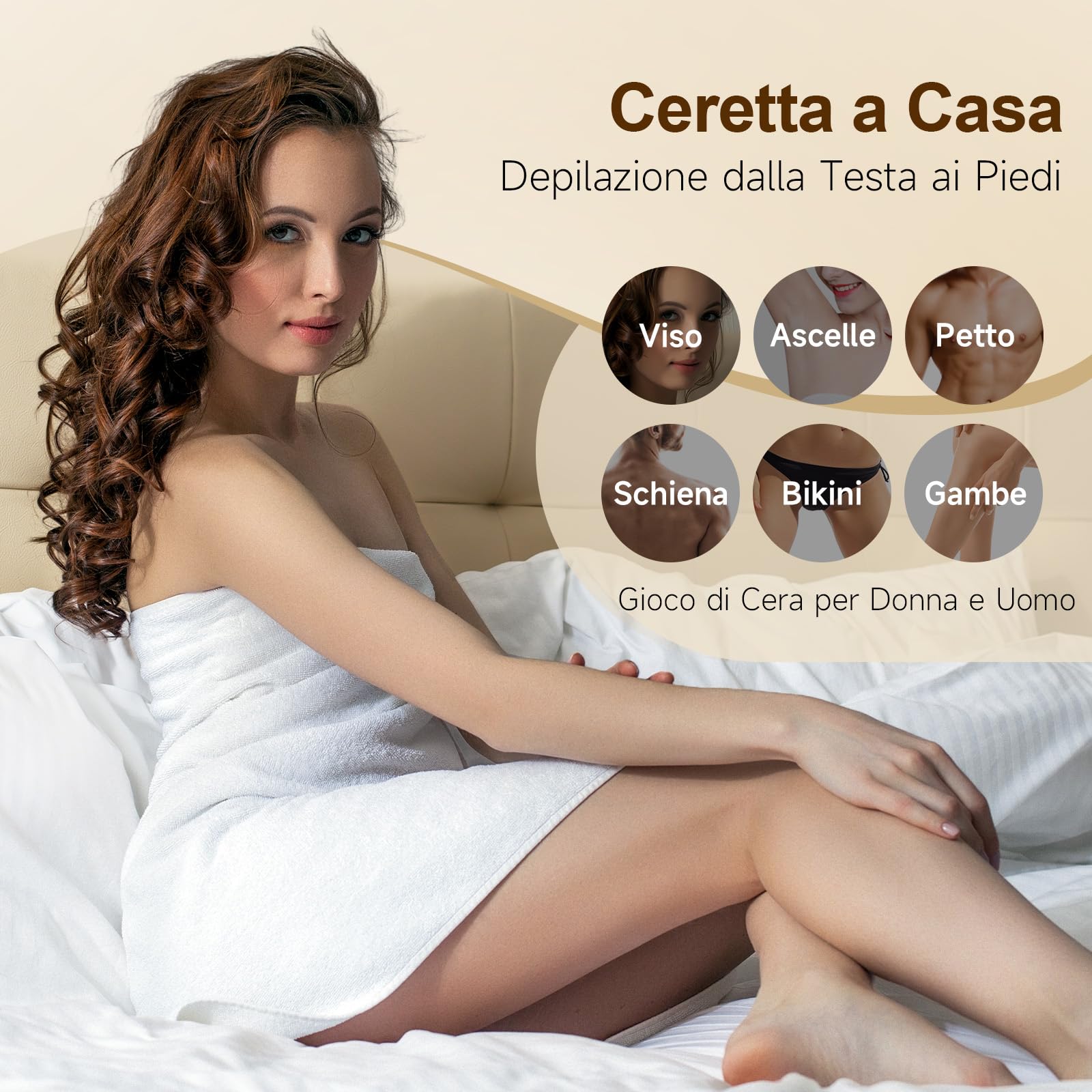 Scaldacera Cera Brasiliana Kit: Scalda Cera per Ceretta, 400g Cera, 42 Accessori per Depilazione per Uso Domestico e in Salone, per Tutto il Corpo, Sopracciglia, Viso, Bikini, per Donna e Uomo, Blu