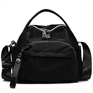 Fozehlad Waterproof Nylon Crossbody Bag for Women, Lightweight Tote Bag with Top Handle, Multiple Pockets Bag with Zipper