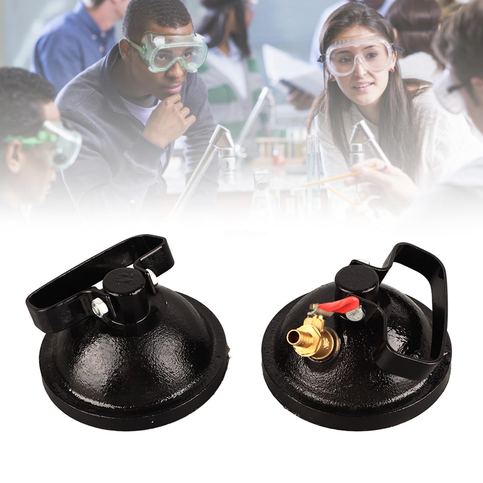 Strumento Sperimentale 'emisfero di Magdeburgo, Apparecchio da Laboratorio Fisico in Ghisa per la Classe di Scienze secondaria. Materiale:
