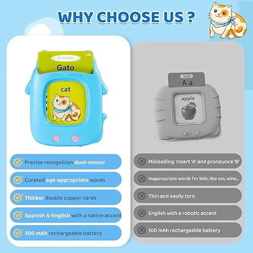 Miniatura 6 de Juguetes para niños pequeños, tarjetas flash parlantes para niños de 1, 2, 3, 4, 5, 6 años, regalo de cumpleaños, juguete educativo Montessori