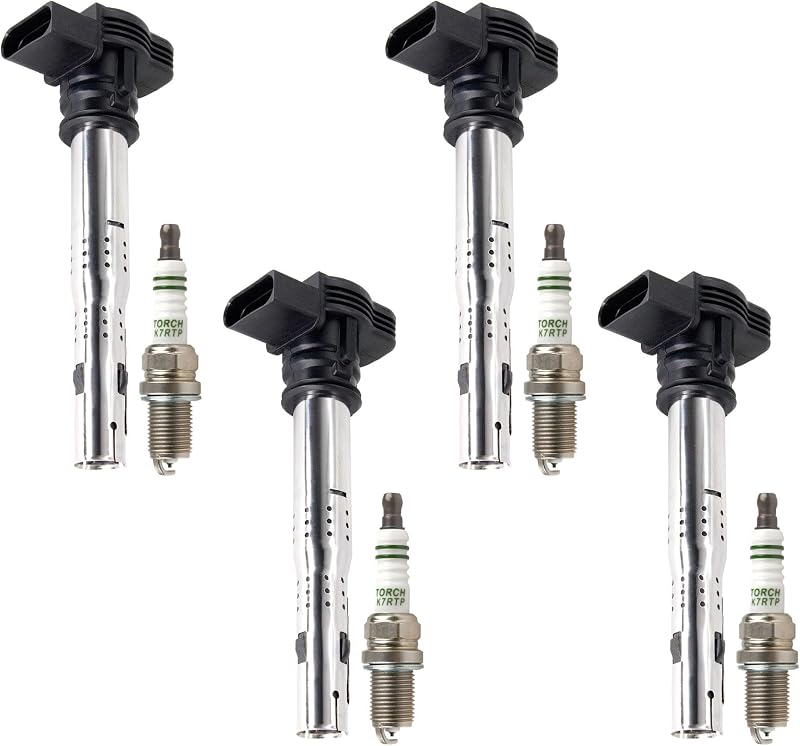 Bobina de ignição Techie UF575 com vela de ignição para Audi A3, A4, A5, A6, Q5 e TT – 1 unidade