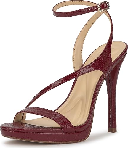 Jessica Simpson Dixia Ankle Strap Heeled Sandal, Chili Pepper, 6.5