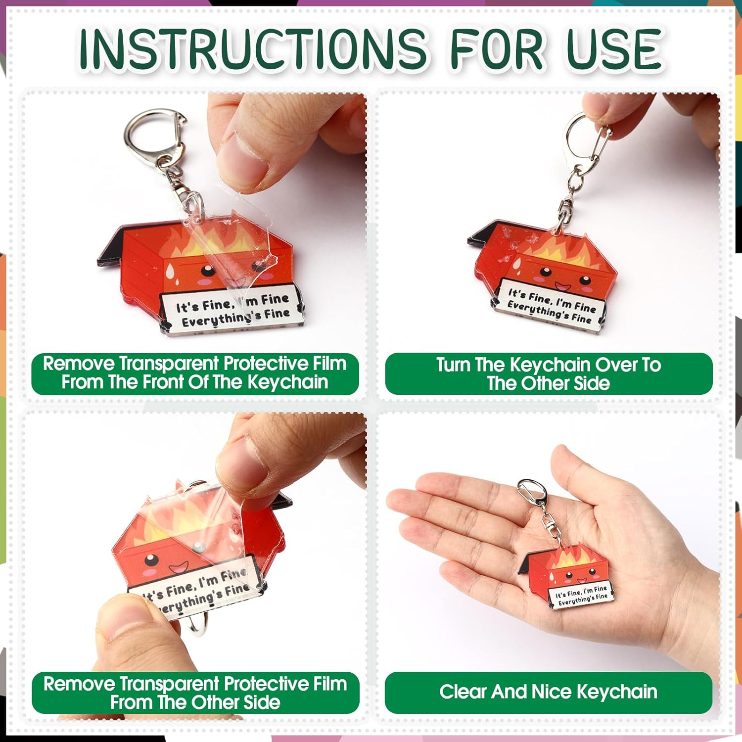 Dumpster Fire Keychains Gift Bulk Acrylic Response Team Office Employee Coworkers Appreciation Graduation Gift - Image 3