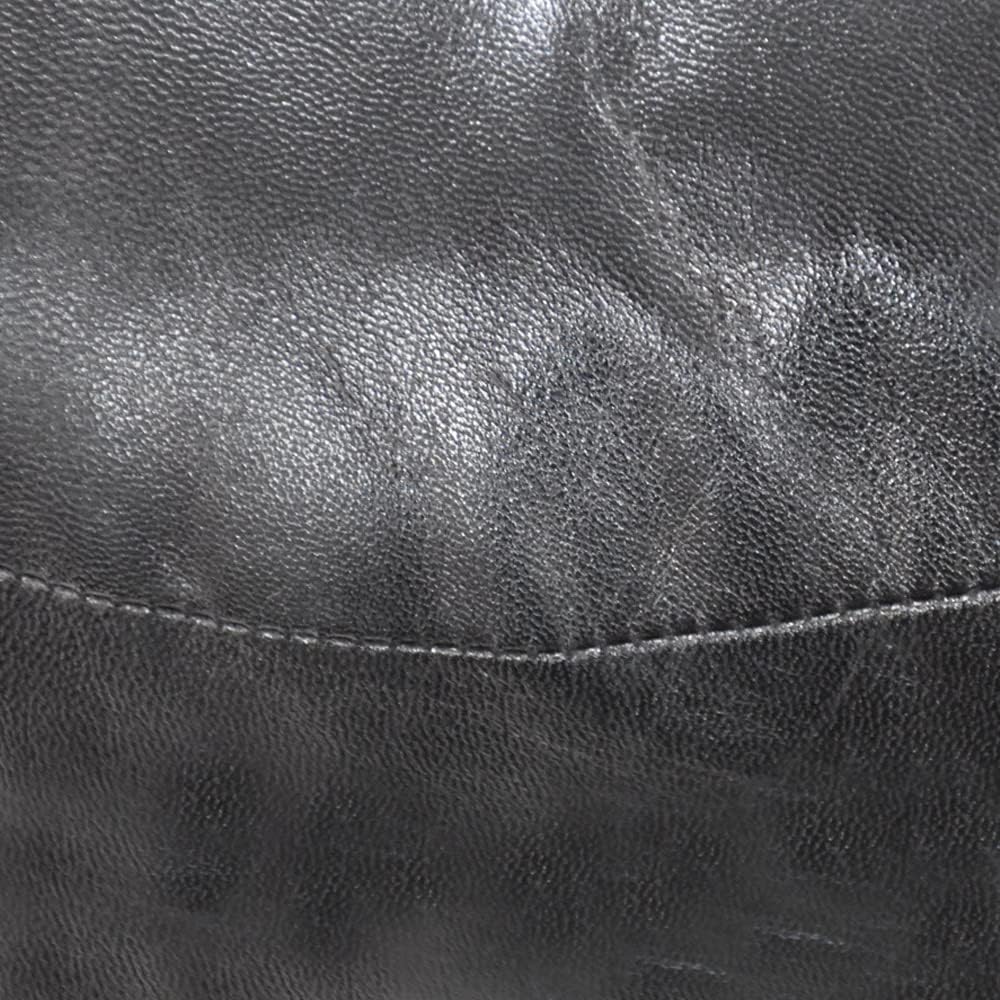 Handmade Eco-Friendly Solid Leather Canvas Pouf Black Color Round 14" x 14" x 14" Leather Canvas Pouf for Living Room, Bedroom Seating