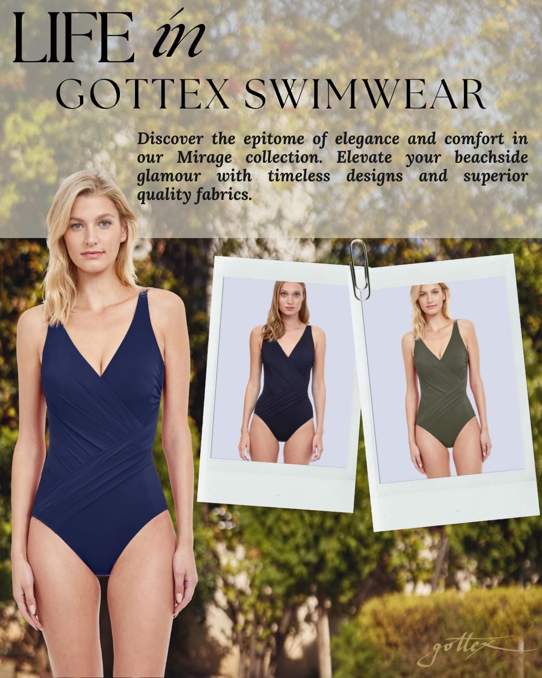 Gottex Women's Lattice Draped Panel Wrap Surplice One Piece Swimsuit - V-Neck, Soft Cups, Tummy Control - Image 10