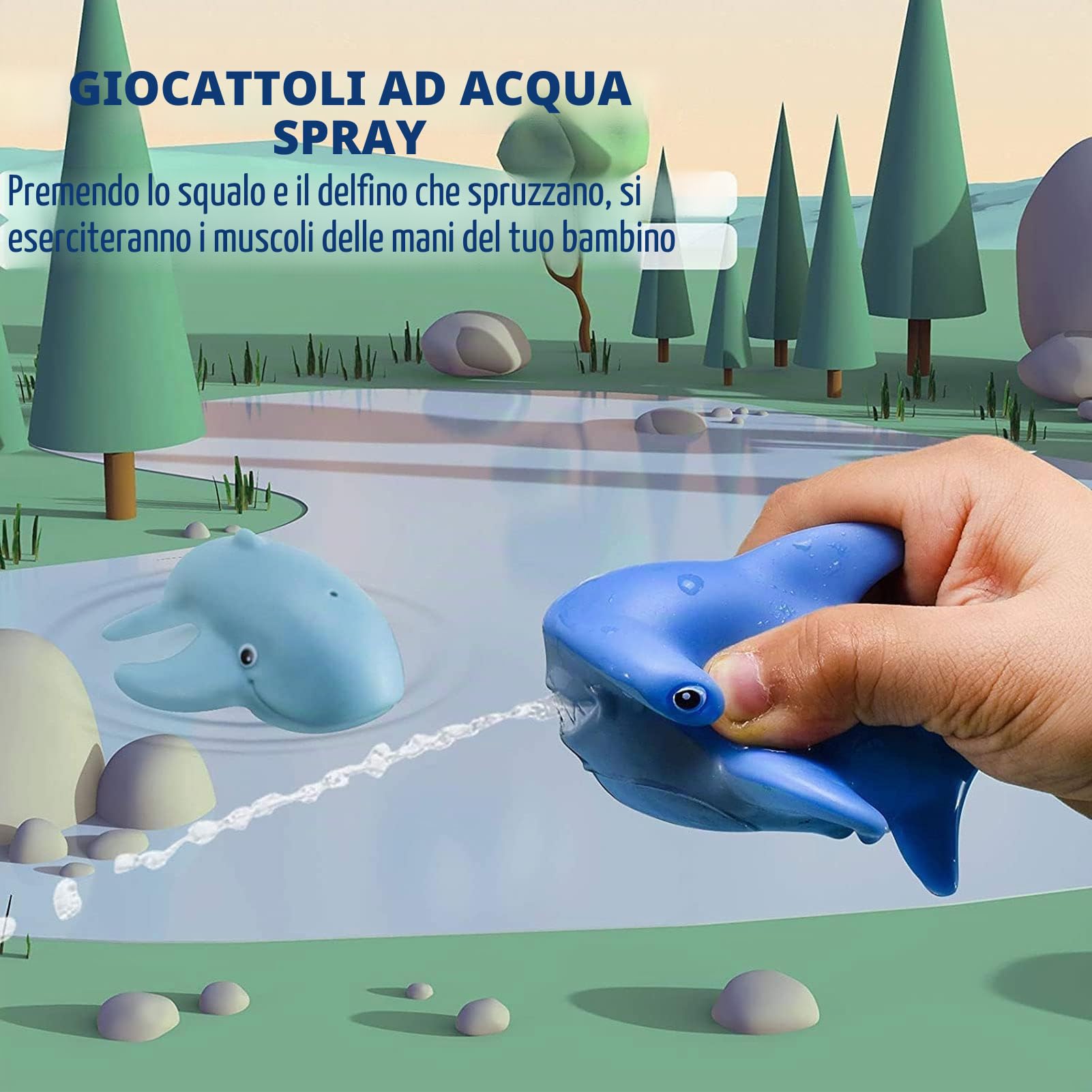 Giocattoli per Bagnetto, 7 pezzi Giocattoli da Bagnetto per Bambini, Giocattoli da Bagno Morbido, Per il Bagnetto, Senza Bisfenolo A,Animali Diversi, Ideale per il bagnetto Giochi Bagnetto