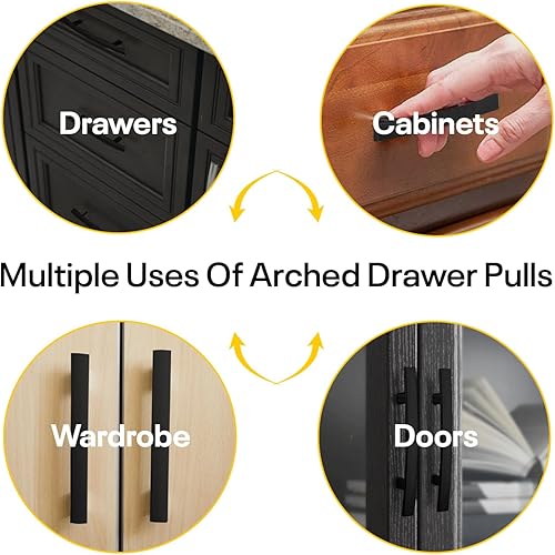 Miniatura 2 de Manijas de cocina para gabinetes, 3 pulgadas de agujero a agujero, 5 pulgadas de largo, paquete de 10 manijas de gabinete de cocina, manijas