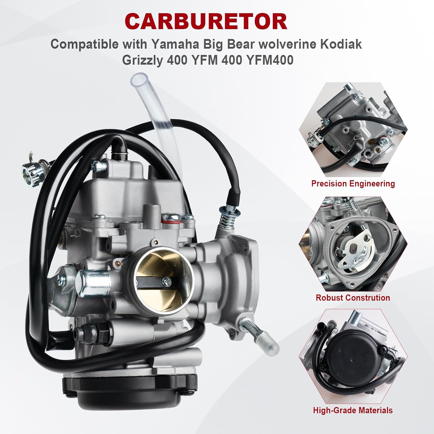 YFM400 Carburetor For Yamaha Big Bear 2000-2006,Kodiak 400,2007-2010 Wolverine 450,2007-2014 Grizzly 350 450 ATV Replace 5FU-E4101-00-00 5GH-14101-00-00