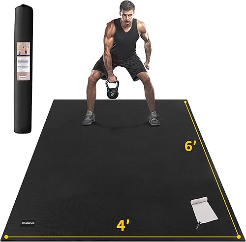 CAMBIVO Esterillas de ejercicio grandes para entrenamiento en casa, alfombrillas de entrenamiento extra gruesas para gimnasio en casa, alfombrillas