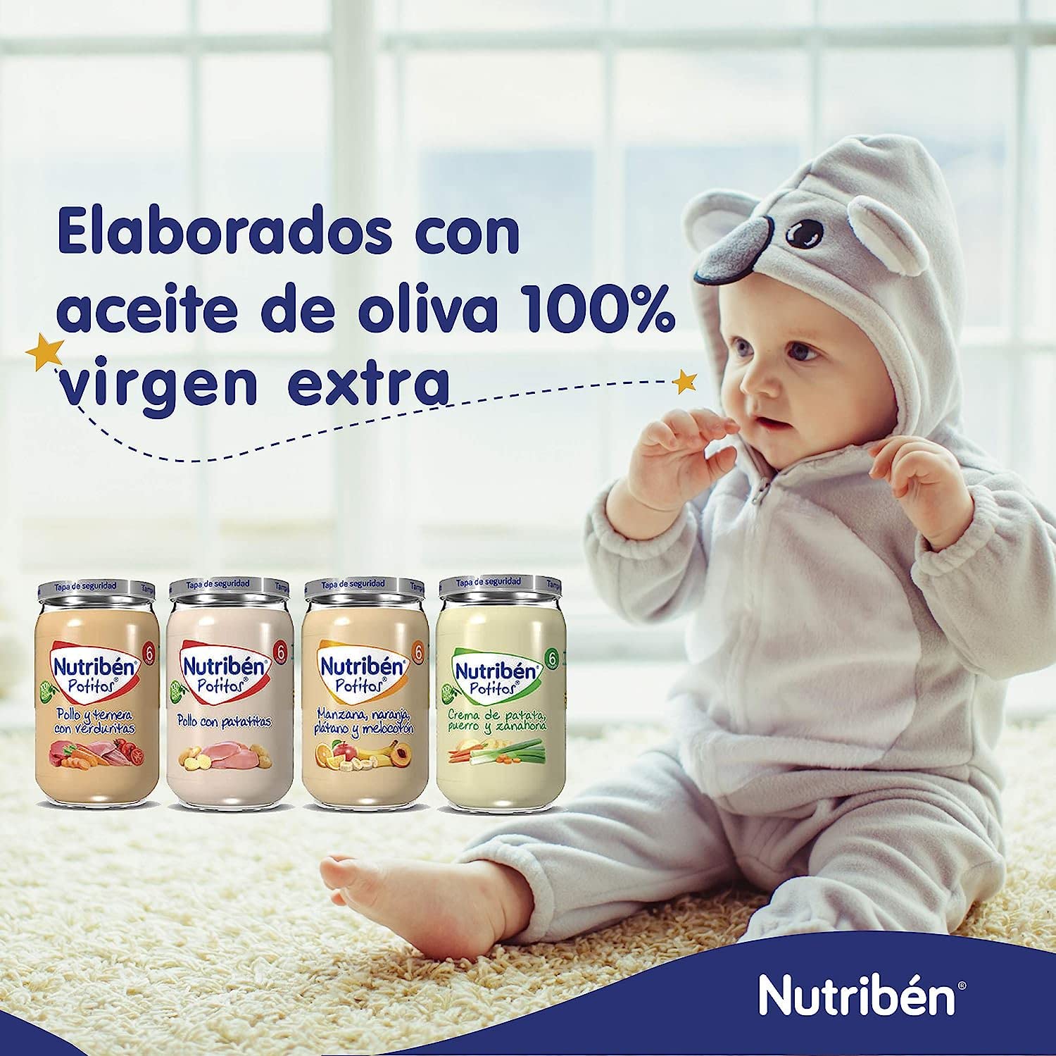Nutribén Potitos De Ternera Con Judías Verdes Y Zanahoria Desde Los 6 Meses Sin Gluten, 235g