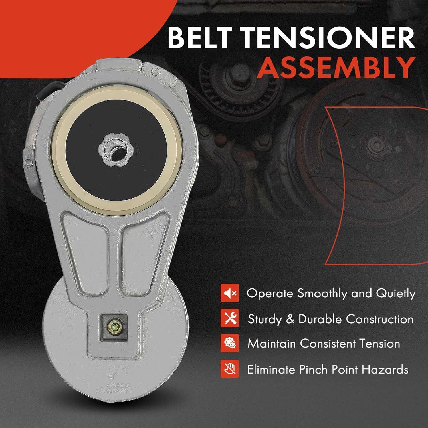 A-Premium Belt Tensioner Assembly with Pulley Compatible with Chevrolet C6500/C7500 Kodiak & Freightliner Condor & GMC C8500 Topkick & Peterbilt 320, 330, 335 & Sterling Truck Condor, L9500 & Kenworth