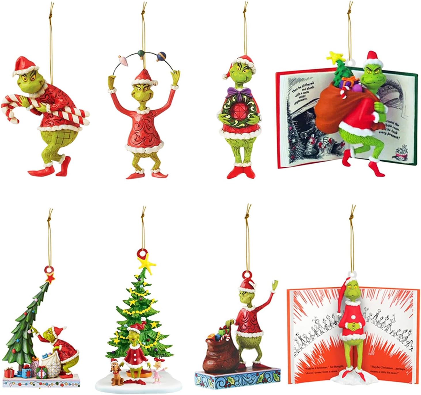 Christmas Tree Ornaments, 8Pcs Christmas Decoration Tree Acrylic Pendant Hanging Christmas