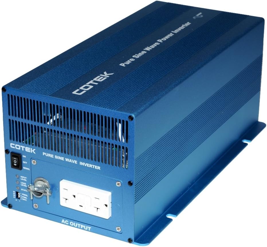 COTEK SK3000-112 3000 WATT 12 VOLT HEAVY DUTY PURE SINE POWER INVERTER WITH DUAL GFCI OUTLETS "240 Volt Output, 50 Hz"