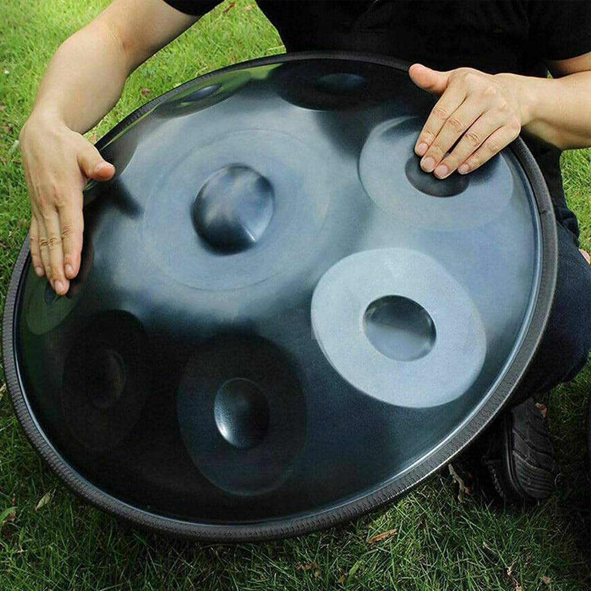 Handpan Drum for Artist Performance 432Hz 440Hz, 22-Inch Steel Tongue Drum D Minor Kurd 9/10/12 Notes Hand Drums Set, Professional Hand Pan, Handpan Instrument(Gold,9 Notes/432Hz)