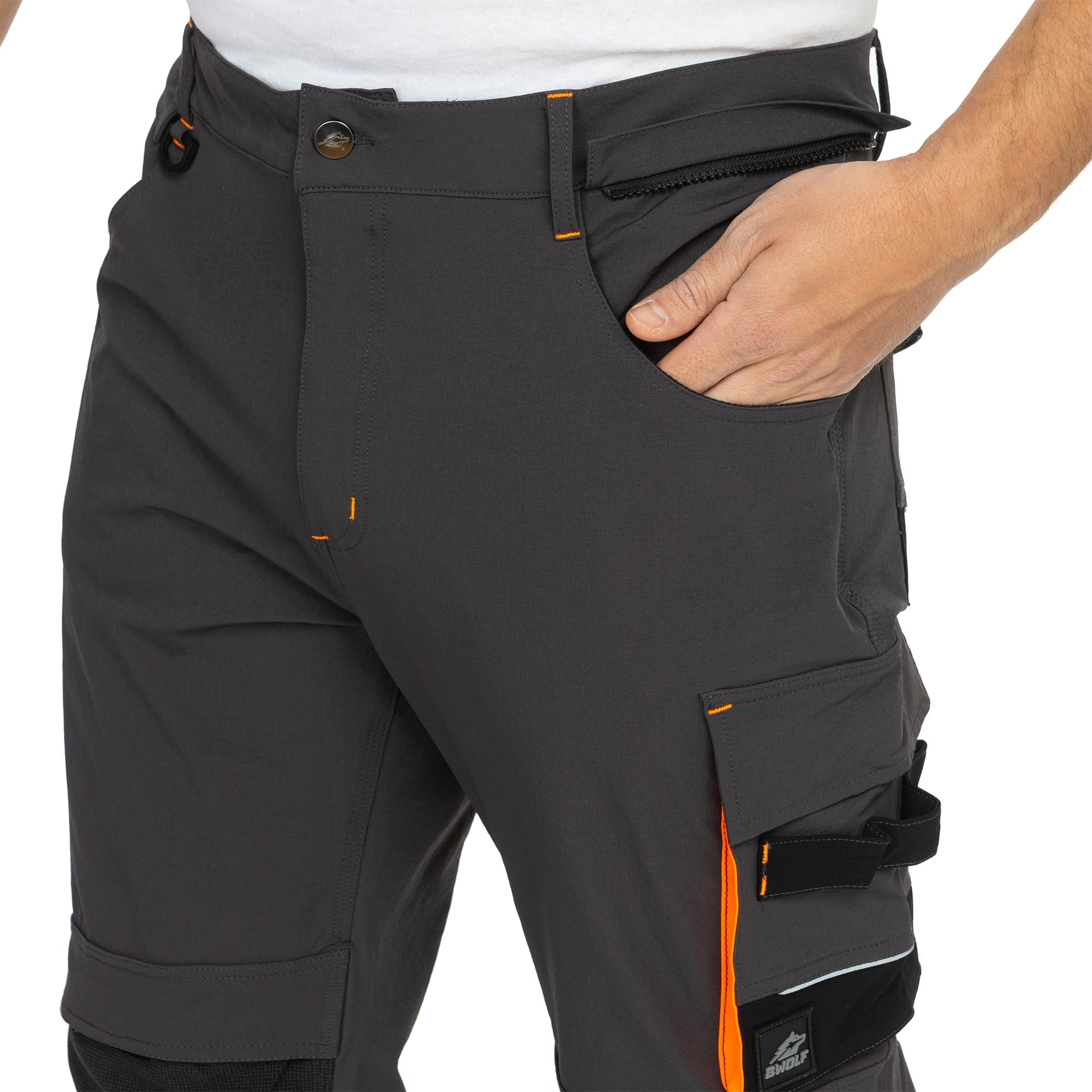 BWOLF Vector - Pantalones cortos de trabajo para hombre, robustos y flexibles, 90% nailon, 10% elastano, ligeros, elásticos, con bolsillos