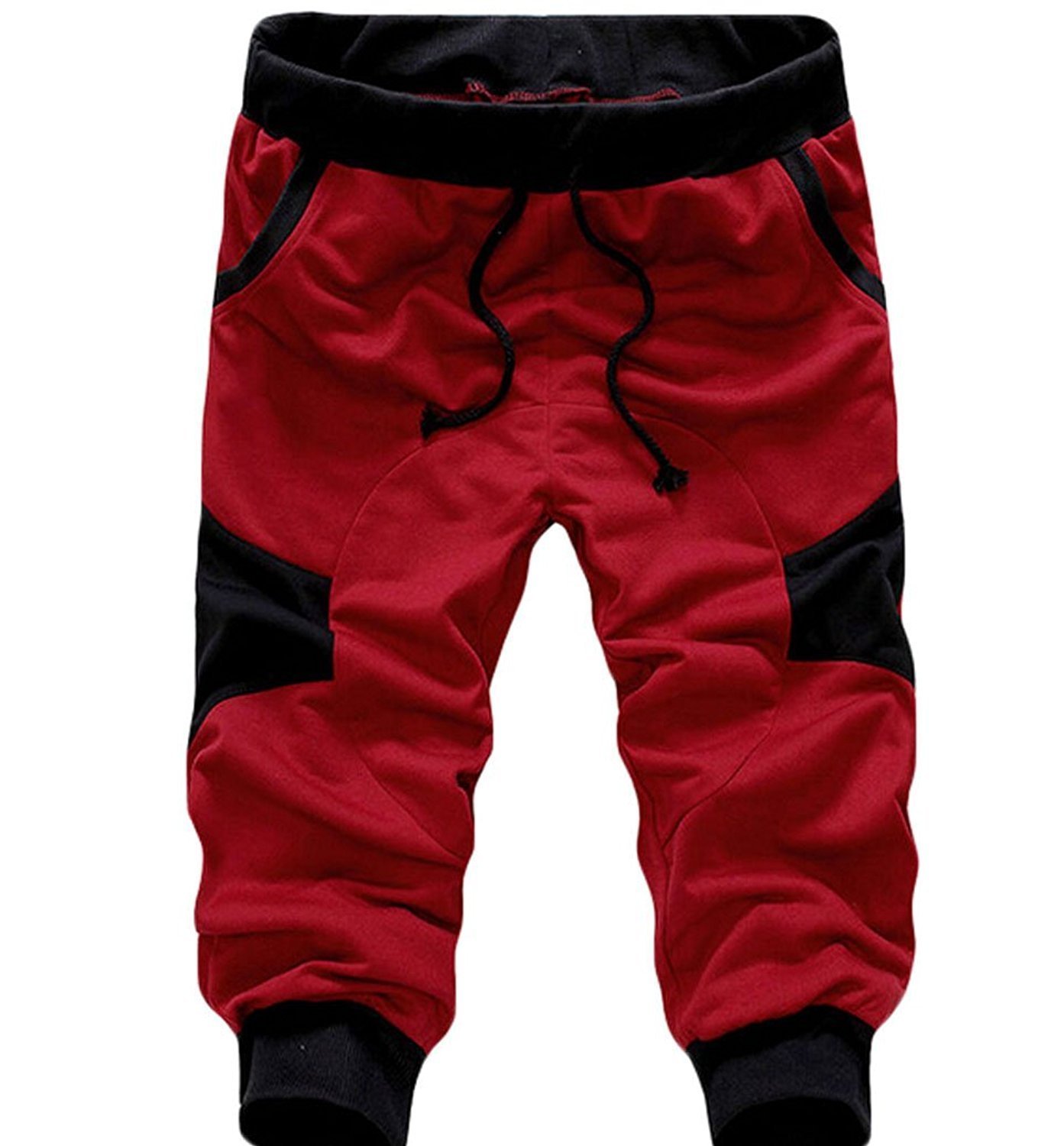 DATANE Men's Casual Elastic Waist Harem Training Jogger Sport Short Baggy Pants