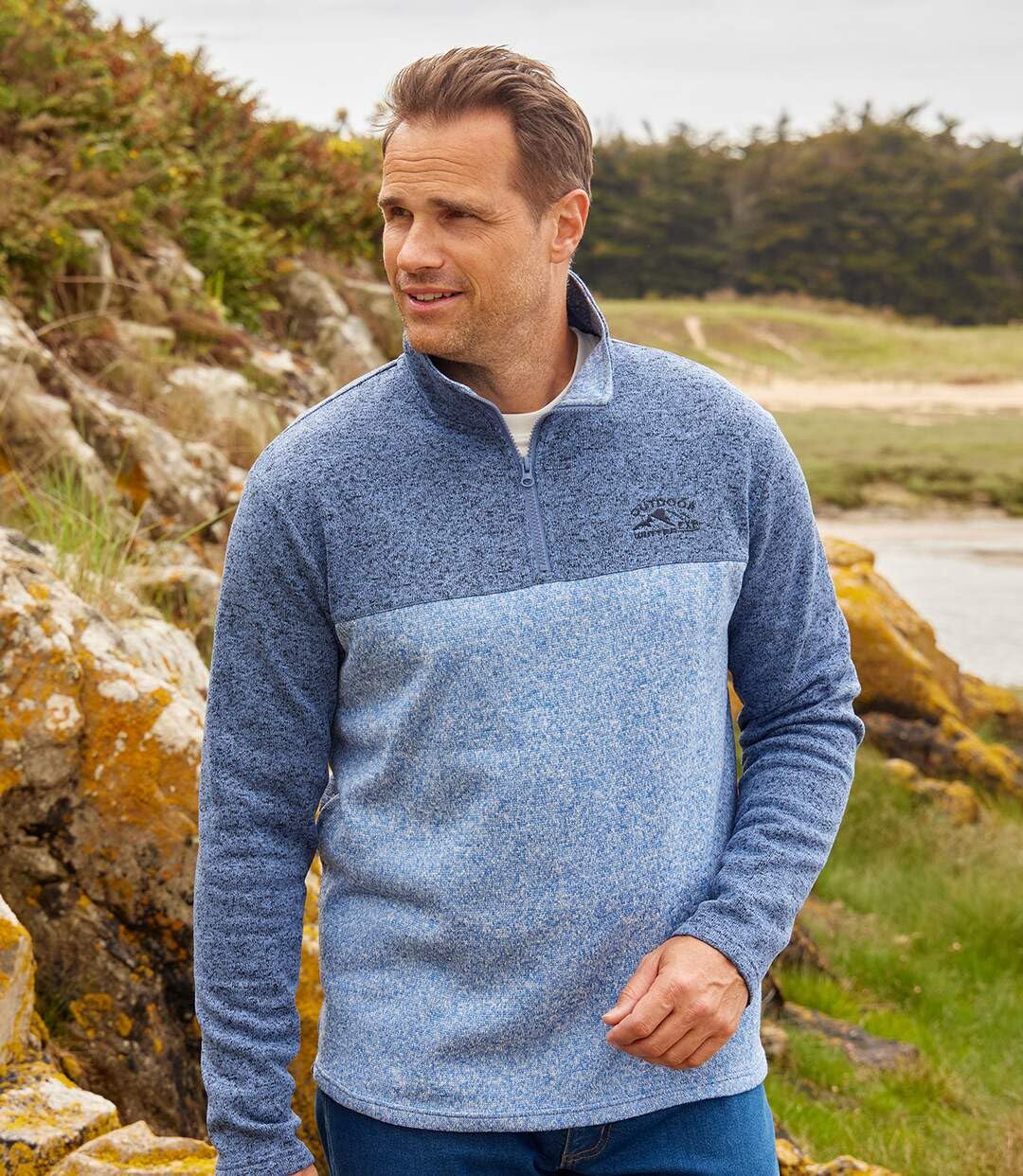 ATLAS FOR MEN olton-Sweatshirts 3er Pack - Ultra-bequem und warm - Molton-Sweatshirts Pullover mit Reißverschluss - Ideal für Winter/Reisen/Wandern - Erhältlich in großen Größen von M bis 5XL