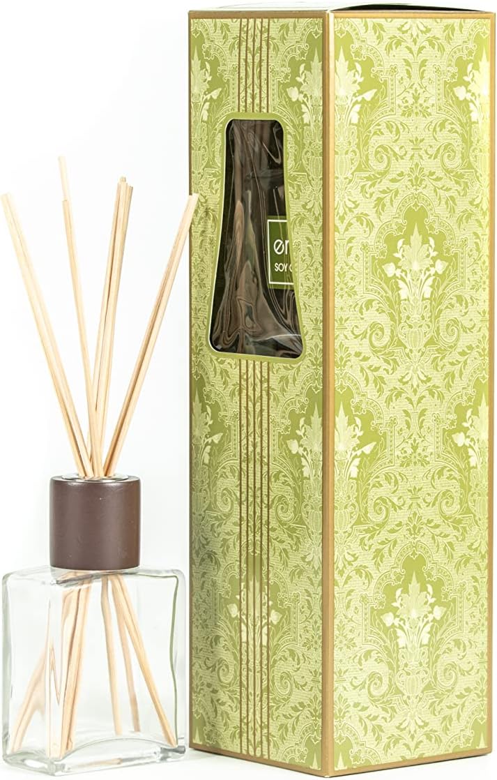 Ergo Luxury Natural Premium Reed Diffuser Essential Oil and Sticks Gift Set, Decorative Air Freshener for Small and Large Rooms (Kiwi)