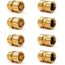 4 Sets 3/4" GHT Male/Female Connector for 5/8" Hose, Upgraded design, Aluminum Alloy Garden Hose Fitting, Hose Adapter with Extra Hose Washers