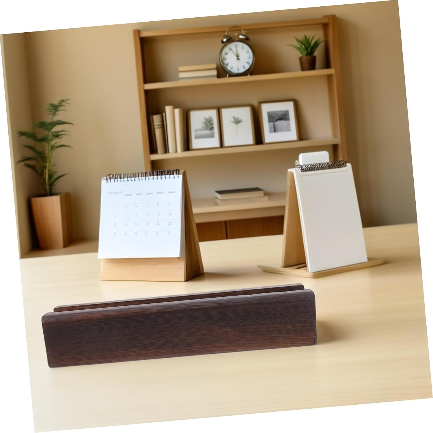 Tofficu Wooden Floor Mirror Stand Minimalist Slip Support Holder for Full Mirrors Secure Base for Artwork Display Bedroom Living Room Bathroom Durable Solid Construction