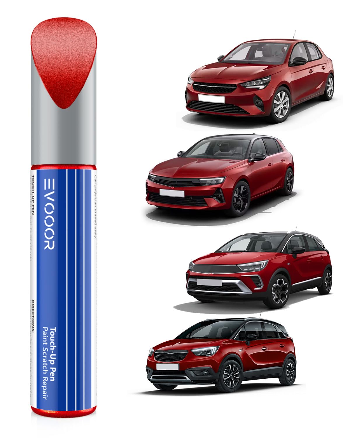 EVOOOR (51A/G1R /50Y Peperoncino Red Metallic/Chili Red Metallic Vernice auto ritoccata per Opel, Riparazione dei graffi sulle auto, Soluzione facile e veloce per la riparazione