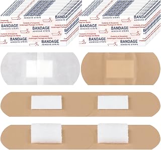 Geiserailie 200 Pcs Pressure Bandages XL for Dialysis Patients 2.83 x 1.18 Inch Pressure Adhesive Bandage Waterproof for Wound Care Absorbent Pad Thin Skin Seniors First Aid Essential