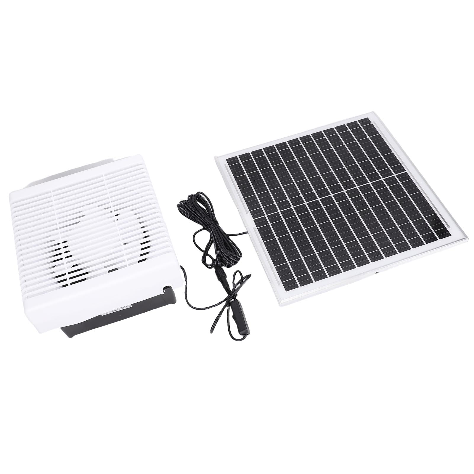 Pssopp In Lega di Ventola di Scarico Solare, Plastica e Alluminio, Flusso d'aria Efficiente con Pannello Solare da 20 W per Serre e Pollai