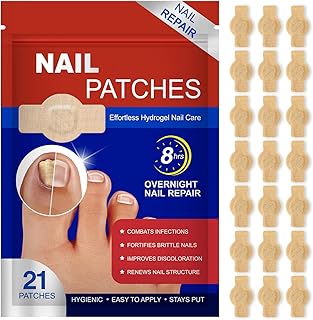 Nail Patches 21 PCS Toenail Treatment Extra Strength 8-Hour Overnight Nail Fast Acting Repair Effortless Hydrogel Nail Care and Repair for Damaged Nails Overnight Renewal for Men and Women