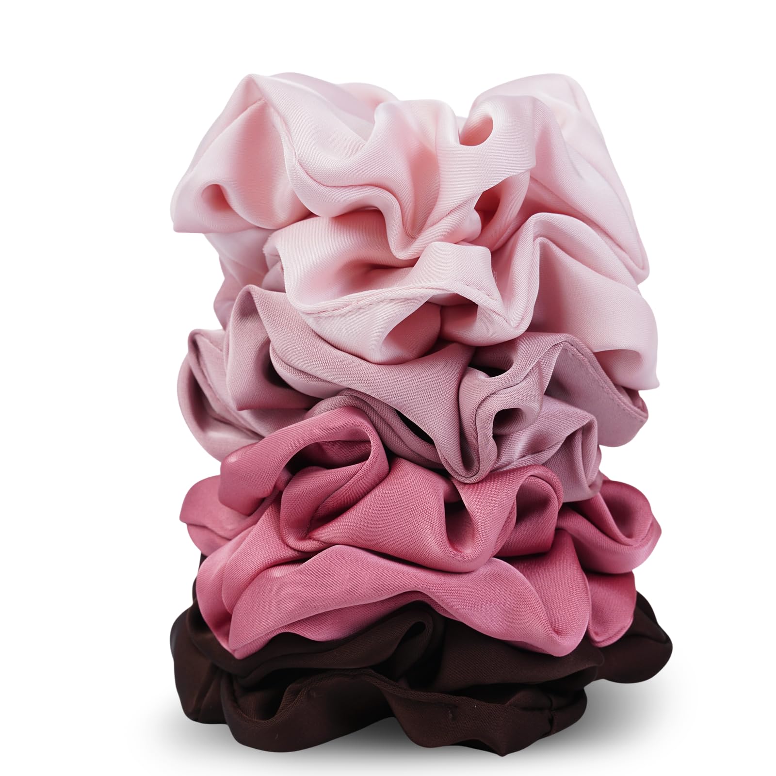 Satin Scrunchies - 8 Black Silk Hair Ties -9