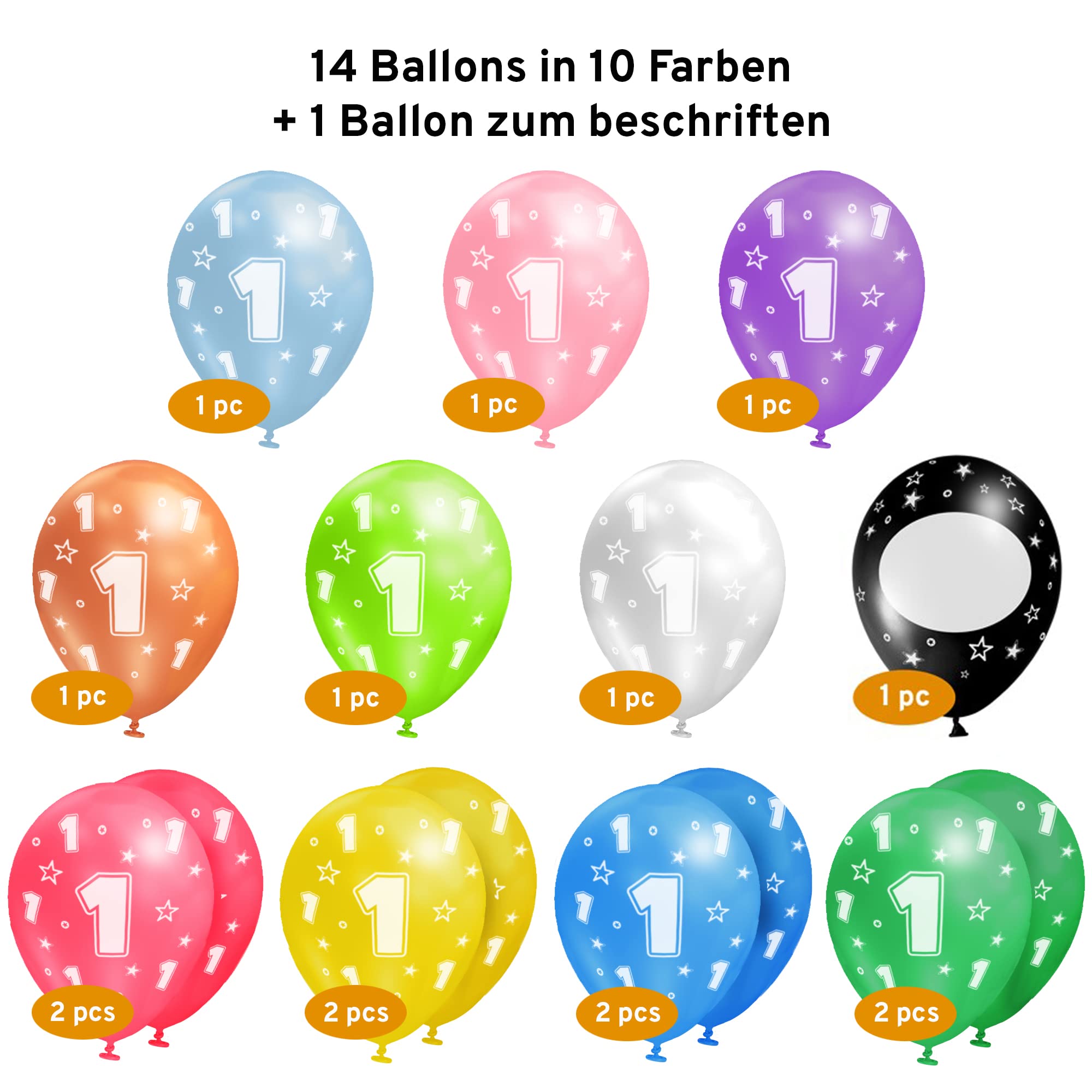 10 Luftballons Für Geburtstage, 1–19 Jahre – Latex, 22,9 Cm, Für Helium Oder Luft