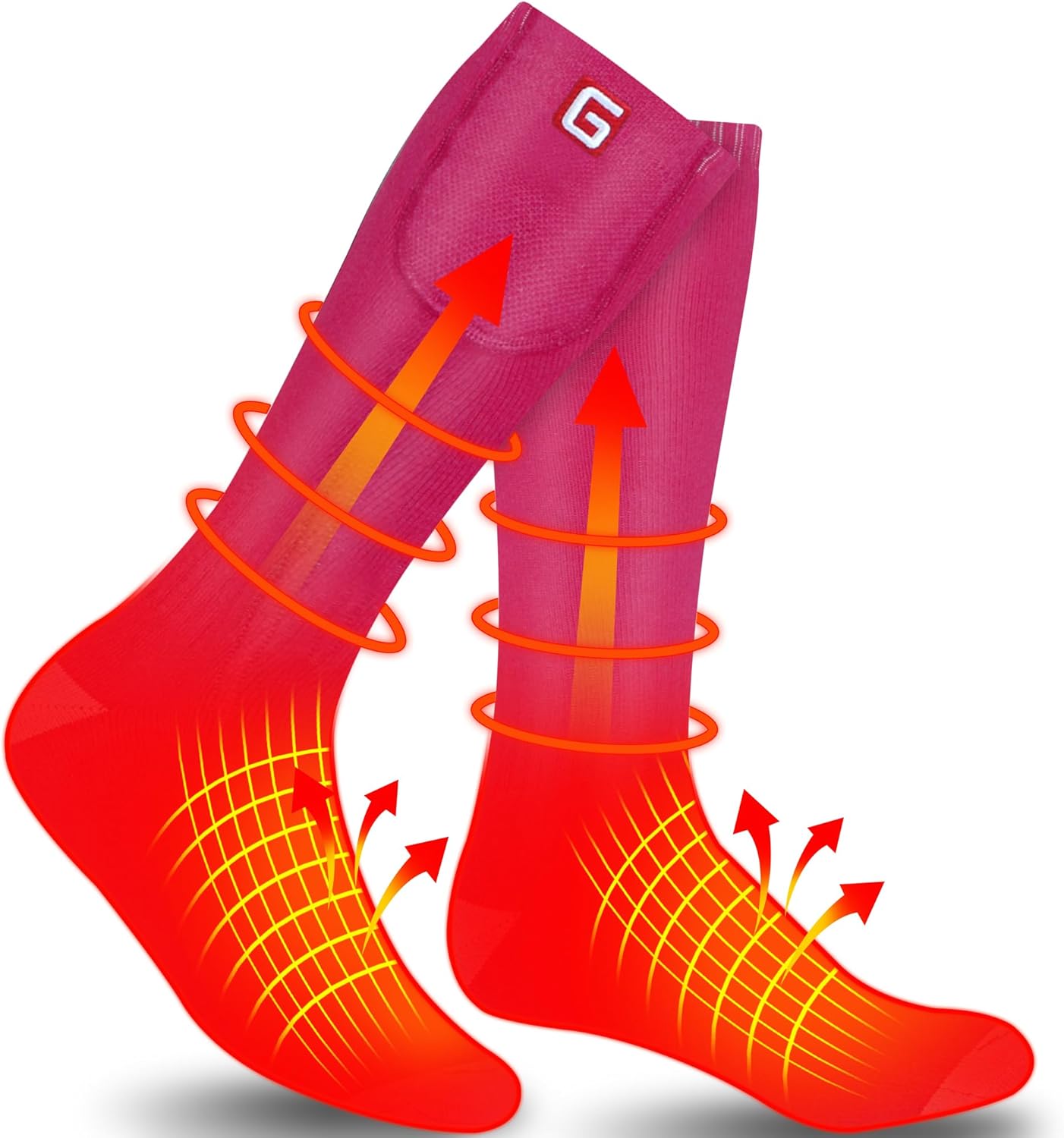 Autocastle Girls Heated Socks for Women Rechargeable Battery Socks Electric Socks for Chronically Cold Feet Winter Warm Thermal Socks Washable Unisex Foot Warmer for Hunting Skiing Cycling