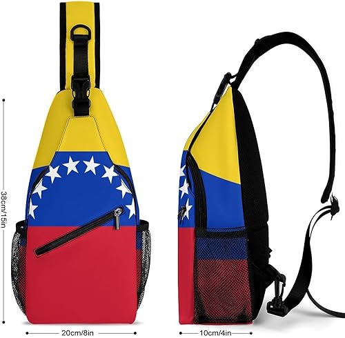 Miniatura 2 de Mochila bandolera con bandera de Venezuela, multiusos, bolsa de hombro, bolsa de pecho impresa para viajes, senderismo, mochila