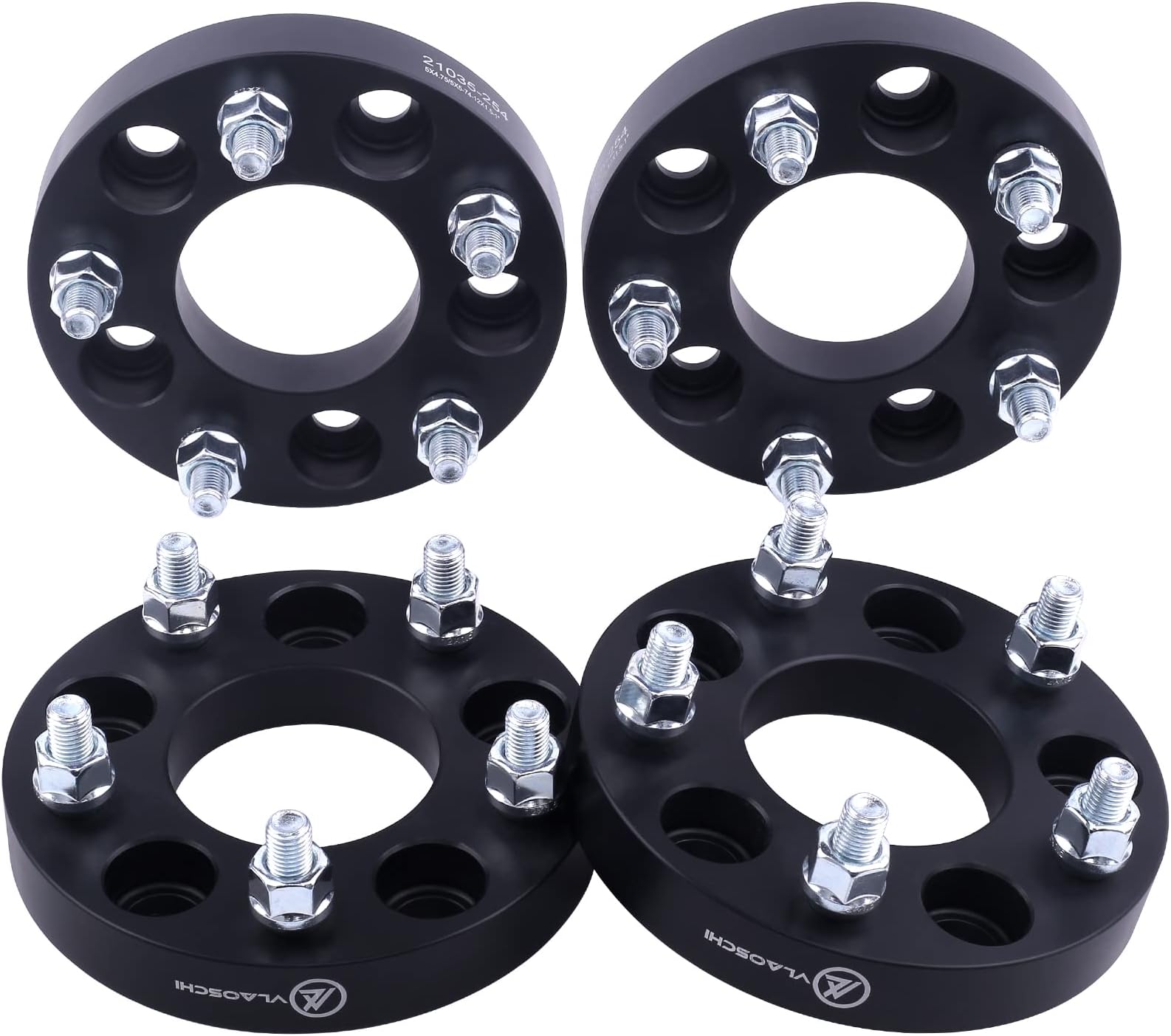 VLAOSCHI Black Forged 5x110 to 5x127 Wheel Adapters 1 Inch with 12x1.5 Studs Compatible with Jeep-Chevy 5 Lug for 2014-2019 Renegade Cherokee KL | 2018-2019 Compass MP | Dart Malibu HHR - Pack of 4