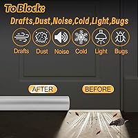 Vista 3 de MAXTID Tope de Corriente Debajo de la Puerta Blanco de 32 Pulgadas, Sello de Puerta para Desmontaje de Clima, Barrido de Puerta para Puertas
