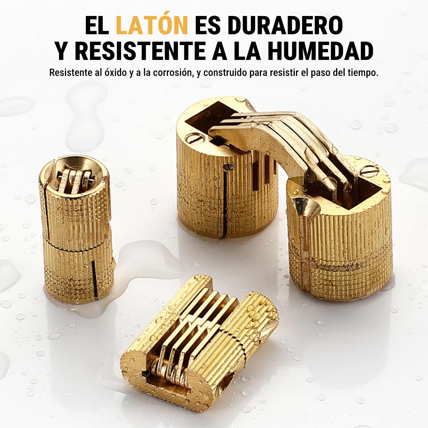 VOBOR Bisagra Barril,4 Piezas Bisagra de Barril Cilíndrico Latón Invisible,Mini Bisagras Ocultas 180°Ángulo de Apertura para Armarios Muebles Cajas de Joyería (10mm)