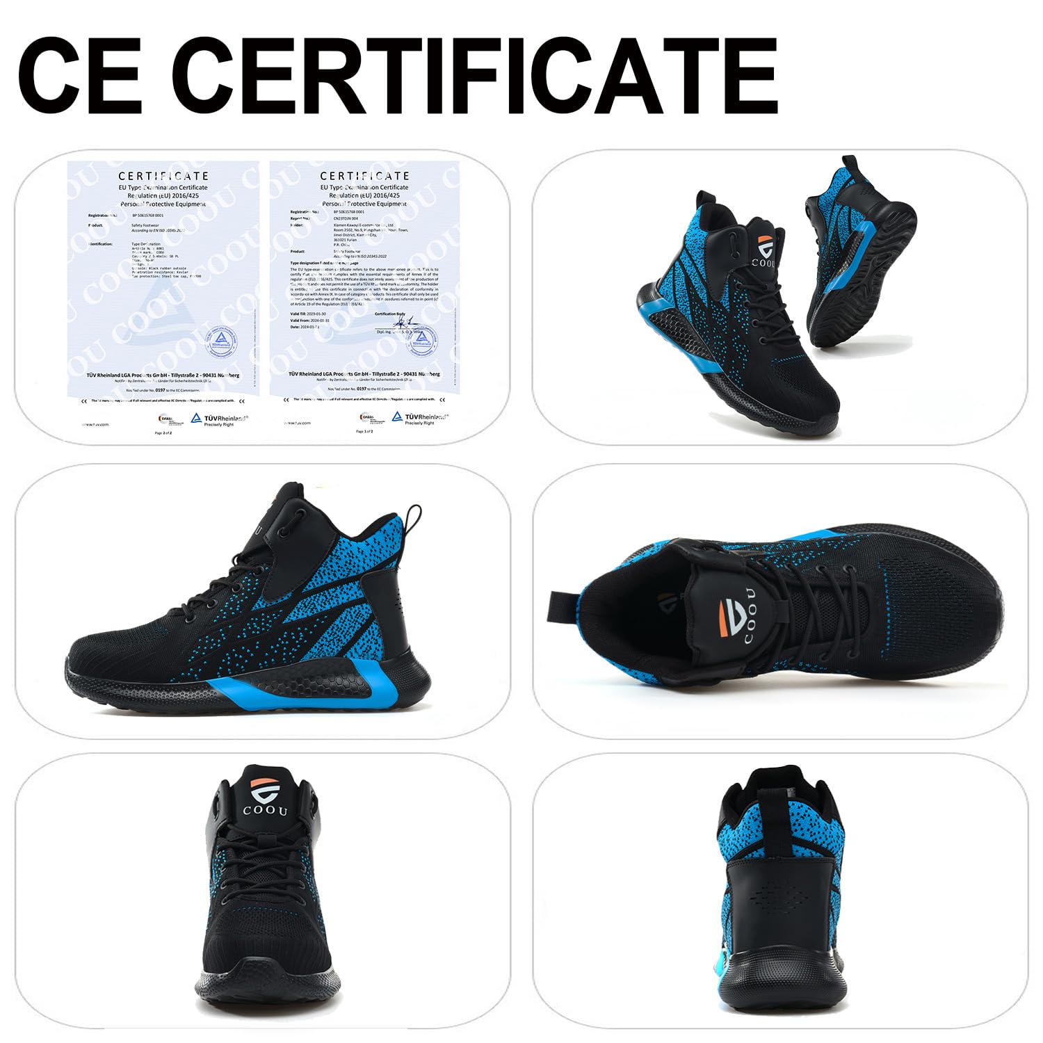 Scarpe Antinfortunistiche Uomo Alte Scarpe da Lavoro Donna Leggere e Comode con Punta in Acciaio Scarpe Sicurezza Traspiranti