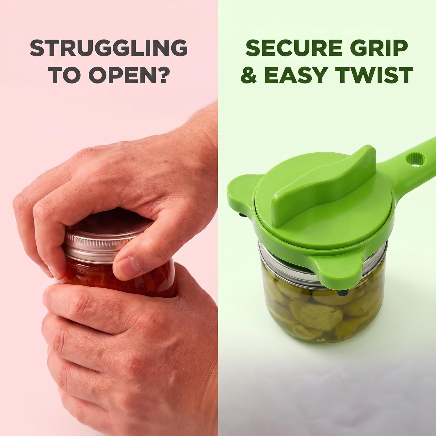 4-in-1 Jar Opener, Adjustable Lid and Bottle Opener for Seniors