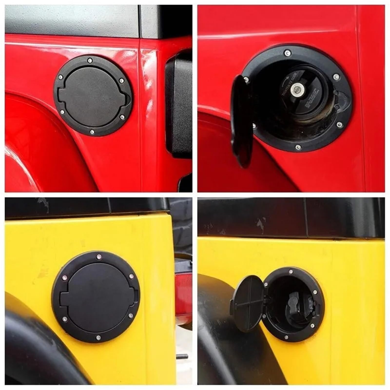 pokrywa wlewu oleju 2007-2018 Pasuje do Jeepa Wranglera JK JKU Czarna aluminiowa pokrywa wlewu paliwa z blokadą pokrywą korka(Black with key)