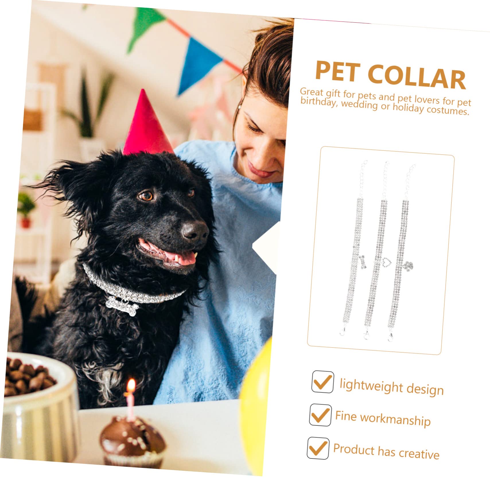 BESPORTBLE 9pezzi Collane Decorative per Gatti e Cani di Collari con Strass Accessori Eleganti e Resistenti all Usura per Pet Facili da Indossare e Rimuovere per Feste e Occasioni Speciali