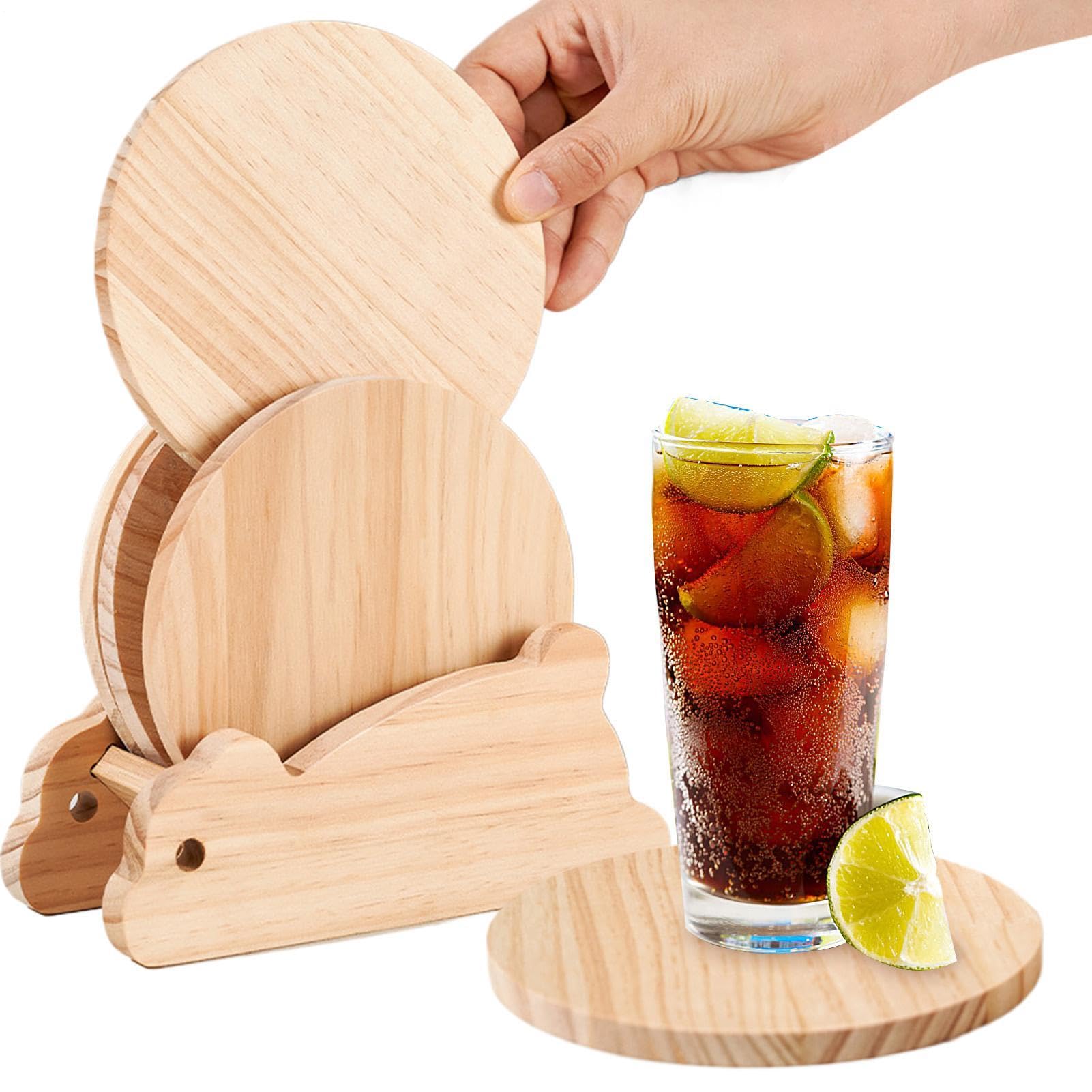 Dessous de verre en bois de qualité avec support lapin moderne et élégant pour table de bar