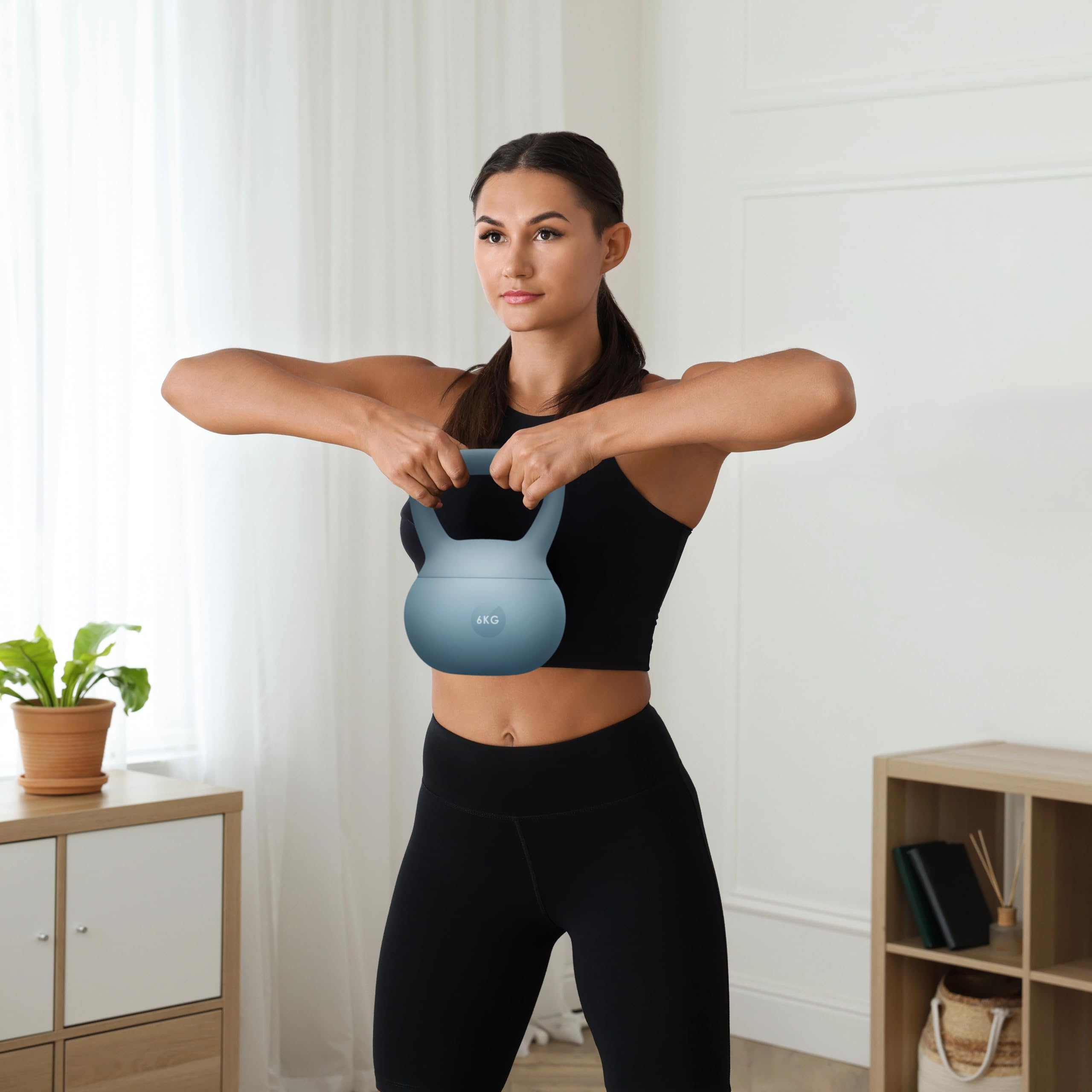 Gymtek Kettlebell 4-12 kg, Pilates Poids Musculation Femme, Soft Kettlebell Fitness pour Workout, Haltere Musculation avec poignée, Kettlebells Souple Ideal Fitness materiel pour Sport Maison
