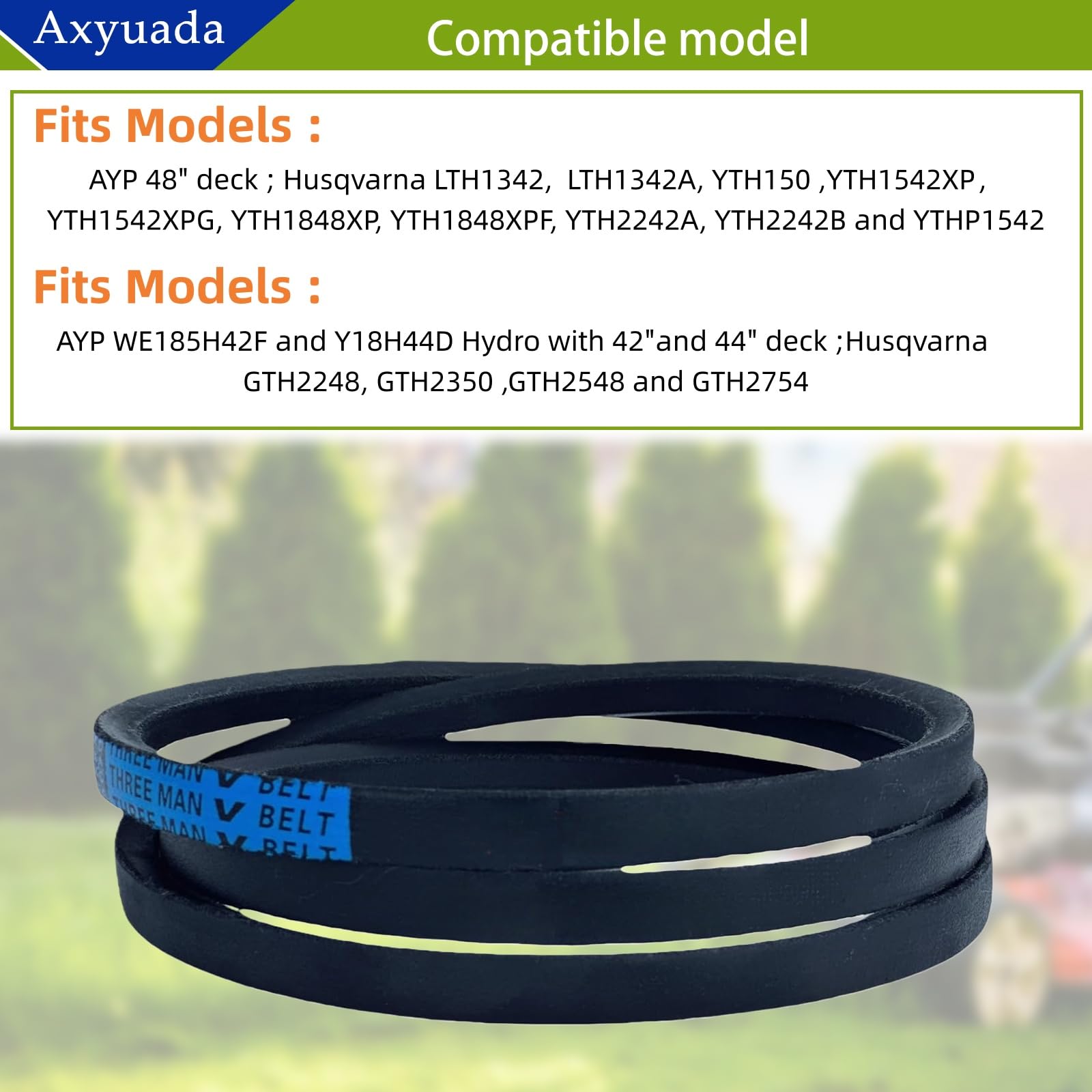 Correa de transmisión de tracción para tractor cortacésped de 1/2 x 82 pulgadas, compatible con Craftsman, Husqvarna, AYP, Poulan, reemplaza 140294 24103 531300768 532140294