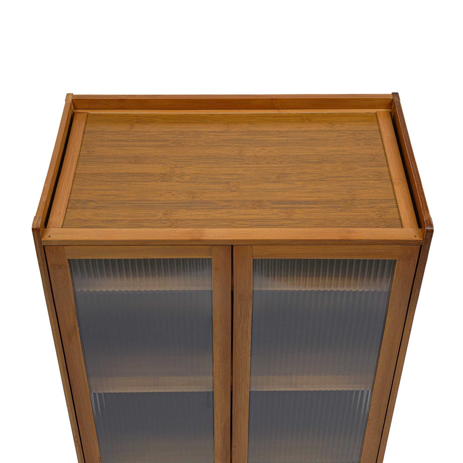 Scarpiera in bambù a 7 Ripiani con Porta in Acrilico, Organizer per Libri, scaffale per Scarpe da Ginnastica per Ingresso (Color tè)