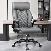 Vista 12 de Silla ejecutiva de oficina de respaldo alto - Escritorio ergonómico para computadora con función de balanceo, de cuero para gerencia